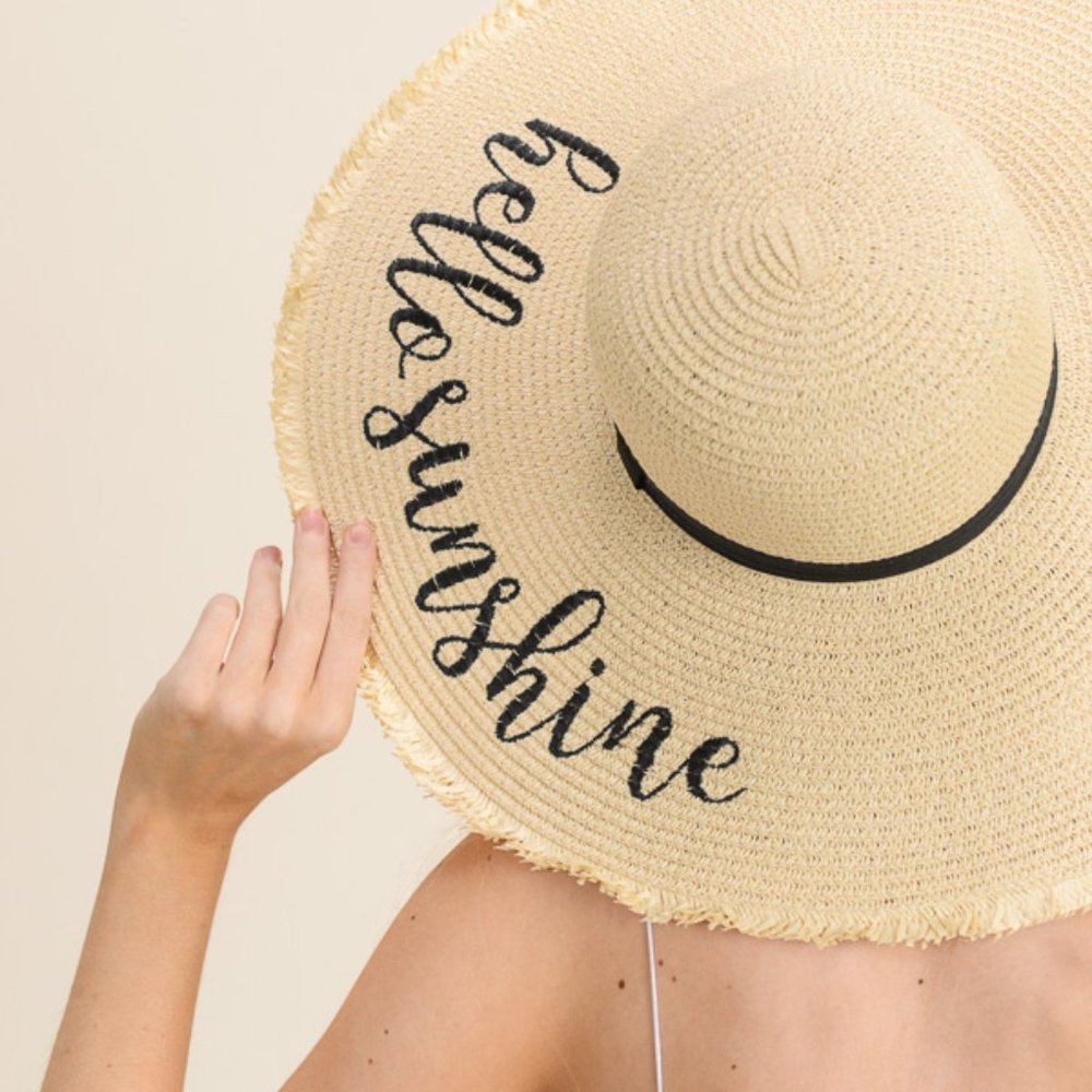 HELLO SUNSHINE WIDE BRIM SUN HAT